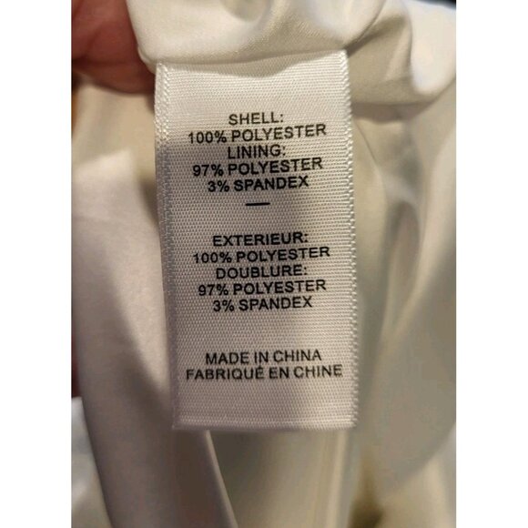 Likely Mari White Midi Dress Sz 4 Sleeveless Lace Feathers Empire Waist - Picture 9 of 9